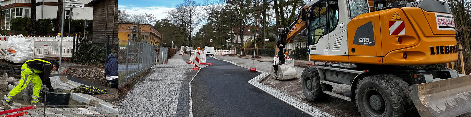 Baustelle Am Weinberg Kleinmachnow, 02/2024, Foto: Gemeinde Kleinmachnow